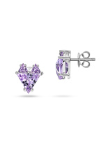 Серьги сердца с аметистами rose de France