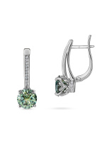 Серьги с муассанитами параиба