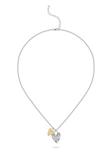 Колье с двумя подвесками сердце