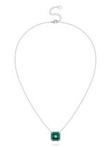 Колье с бриллиантом и малахитом