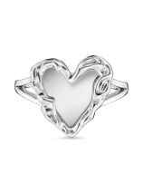 Кольцо зеркальное сердце