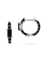 Серьги с эмалью и ониксами