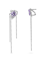 Серьги с аметистами rose de France