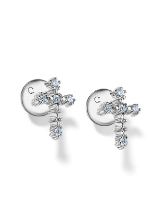 Серьги кресты с бриллиантами