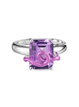 Кольцо с аметистом и эмалью