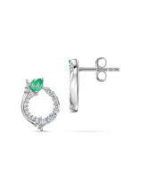 Серьги с природными замбийскими изумрудами и муассанитами
