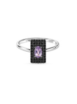 Кольцо с аметистом и шпинелью