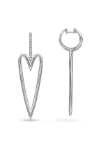 Серьги сердца с бриллиантами