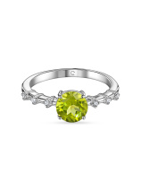 Кольцо с бриллиантом и перидотом