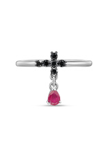 Кольцо с рубином и бриллиантами