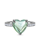 Кольцо конфетка с празиолитом и бриллиантами