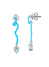 Серьги с топазами и эмалью