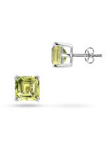 Серьги пусеты с лимонным кварцем фэнси