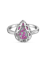 Кольцо с бриллиантами и розовыми сапфирами