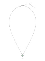 Колье с природным замбийским изумрудом и бриллиантами