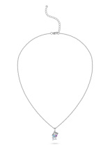 Колье конфетка с аметистом, топазом и кварцем