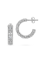 Серьги кружево с бриллиантами