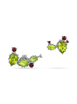 Серьги кактус с гранатами и перидотами