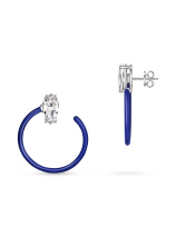 Серьги с эмалью и горным хрусталем