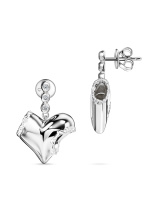 Серьги-сердца с бриллиантами