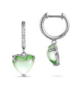 Серьги конфетки с бриллиантами и празиолитами