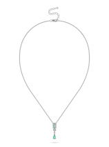 Колье с природными замбийскими изумрудами и муассанитами