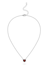 Колье сердце из граната с рожками