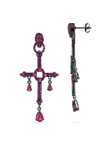 Готичные серьги кресты с рубинами