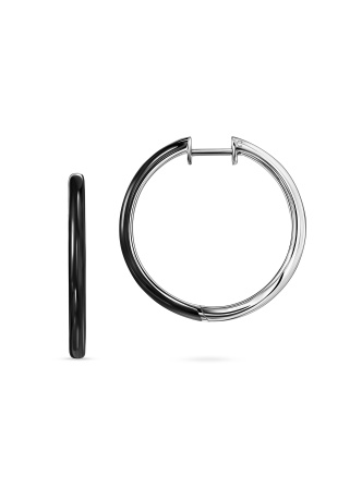 Серьги с черной эмалью