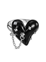 Кольцо с бриллиантом и эмалью