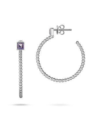 Серьги конго с аметистами rose de France