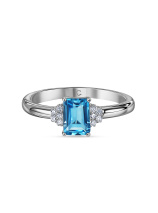 Кольцо с бриллиантами и топазом London