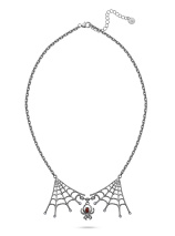 Колье с бриллиантом и гранатом