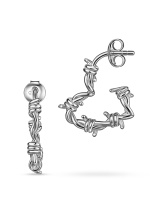 Серьги сердца из колючей проволоки