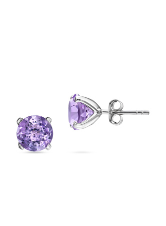 Серьги пусеты с аметистами rose de France фэнси