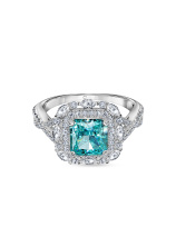 Кольцо с параиба кристаллами crushed ice