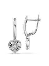 Серьги сердца с бриллиантами
