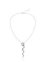 Колье-змея с природным замбийским изумрудом