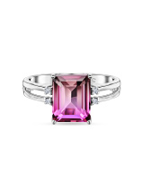 Кольцо с ситаллом биколор и бриллиантами