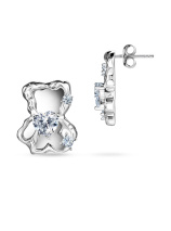 Серьги с зеркалами и фианитами