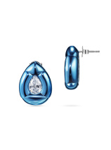 Серьги с кристаллами и голубым нано-покрытием