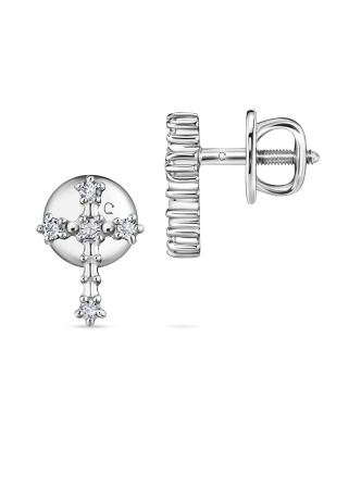 Серьги кресты с бриллиантами