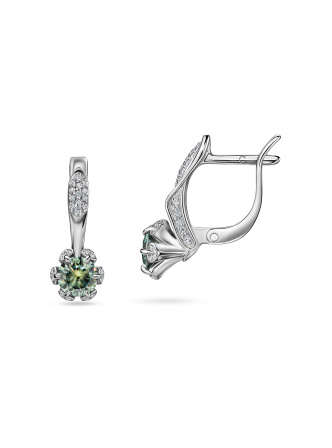 Серьги с муассанитами параиба