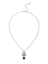 Колье с бриллиантом и гранатом