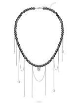 Колье с гематитами и горным хрусталем