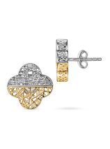 Ажурные биколорные серьги