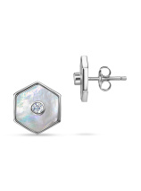 Серьги с бриллиантом и перламутром