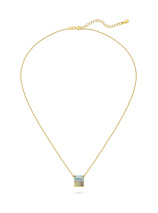 Колье с празиолитом, раухтопазом, лимонным кварцем и бриллиантами