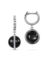 Серьги с бриллиантами и ониксами