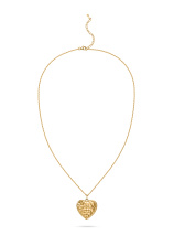 Колье дутое сердце в позолоте